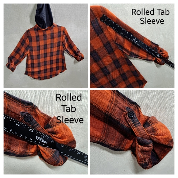 NOBO Vtg Y2K Women Med Pumpkin Plaid Hoodie Long Sleeve Button Front Fall Shirt - Picture 7 of 11